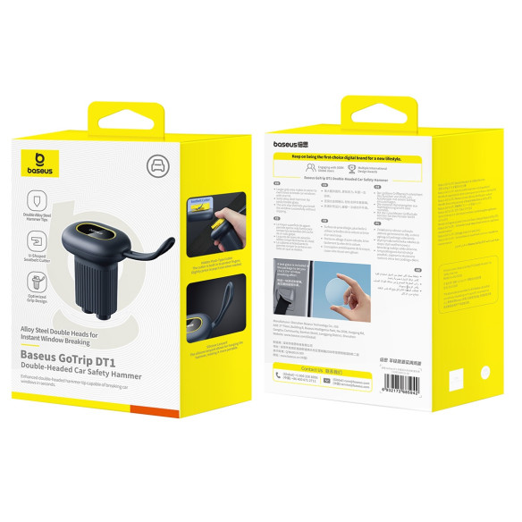 Baseus GoTrip DT1 | Młotek bezpieczeństwa, życia + Nóż do cięcia pasów 2w1