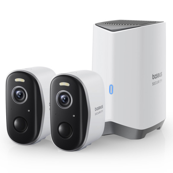 Baseus Security N1 | Zestaw 2x kamera zewnętrzna, bezprzewodowa. Monitoring z Home Station