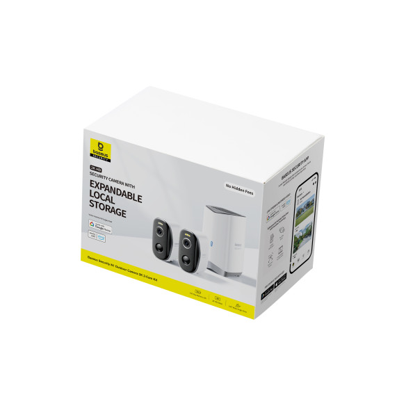 Baseus Security N1 | Zestaw 2x kamera zewnętrzna, bezprzewodowa. Monitoring z Home Station