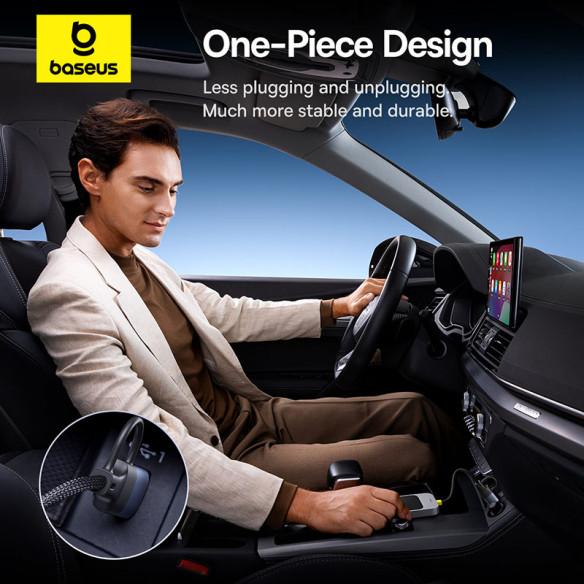 Baseus SafeJourney | Adapter bezprzewodowy do Apple AudioCar do iPhone, Bluetooth WiFi