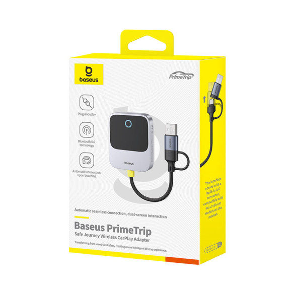Baseus SafeJourney | Adapter bezprzewodowy do Apple AudioCar do iPhone, Bluetooth WiFi