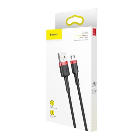 Baseus Cafule Cable | Nylonowy kabel przewód USB - Micro USB dwustronny 1.5A 2M 