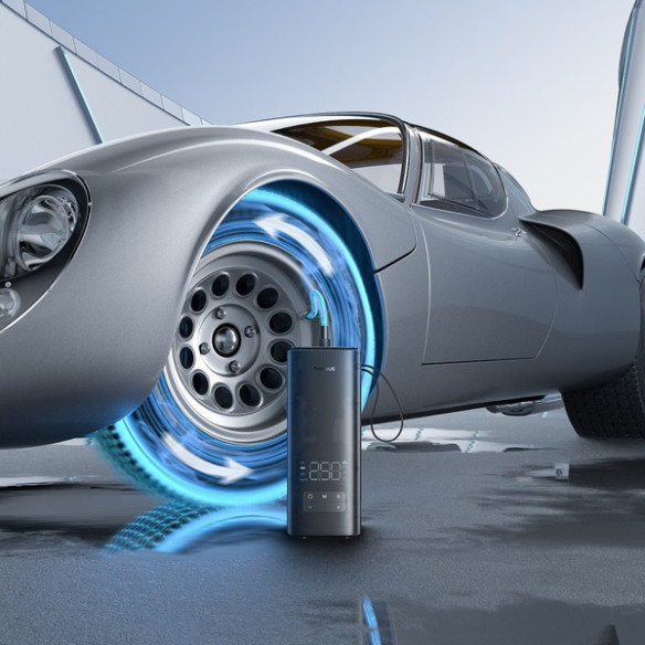 Baseus SuperMini Mega Series | Pompka samochodowa, sprężarka, kompresor do samochodu 120W + końcówki