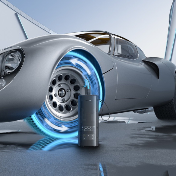 Baseus SuperMini Mega Series | Pompka samochodowa, sprężarka, kompresor do samochodu 120W + końcówki