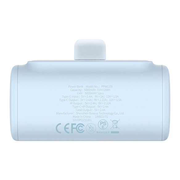 Baseus Compact | Mały Power Bank 5000mAh z szybkim ładowaniem 20W PD USB-C Lightning