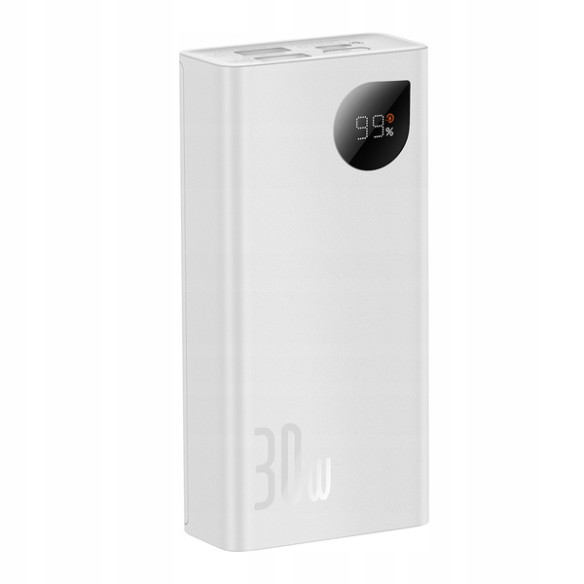 Baseus Adaman2 Digital Display Fast Charge Power Bank 10000mAh 30W White