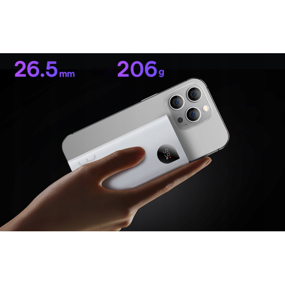 Baseus Adaman2 Digital Display Fast Charge Power Bank 10000mAh 30W White