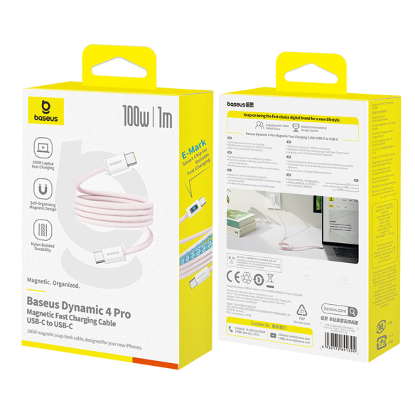 Baseus Dynamic 4 Pro | Kabel magnetyczny USB-C do USB-C 100W PD QC