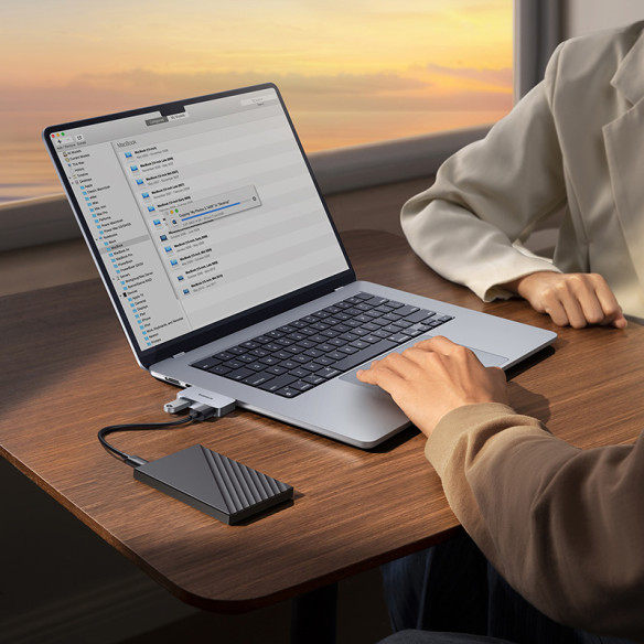 Baseus UltraJoy Series 2 | HUB Adapter USB-C do 2x USB 3.0 5Gb/s, OTG