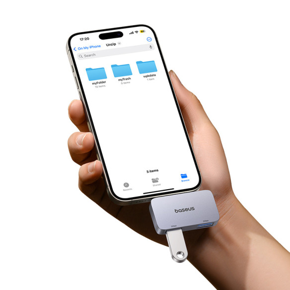 Baseus UltraJoy Series 2 | HUB Adapter USB-C do 2x USB 3.0 5Gb/s, OTG