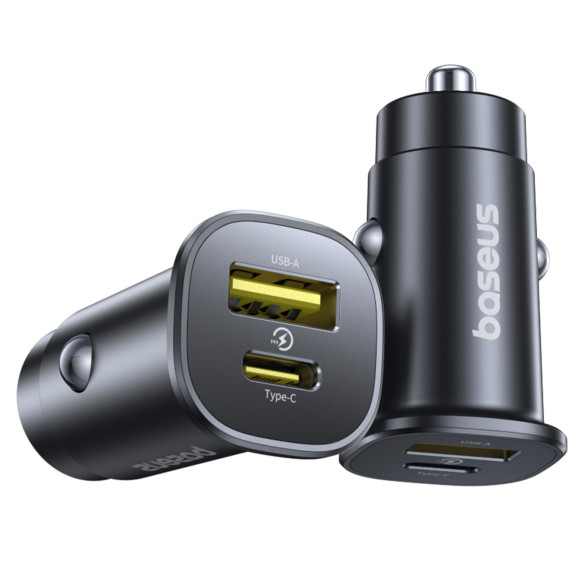 Baseus GoTrip | Ładowarka samochodowa USB-A USB-C PD 30W QC