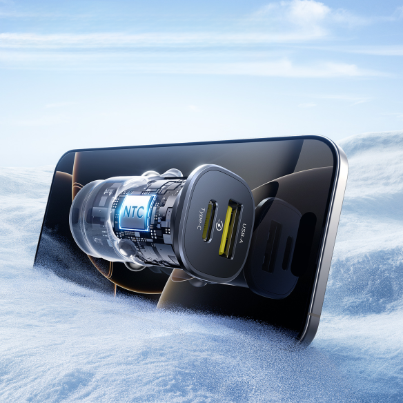 Baseus GoTrip | Ładowarka samochodowa USB-A USB-C PD 30W QC