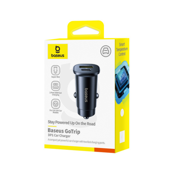Baseus GoTrip | Ładowarka samochodowa USB-A USB-C PD 30W QC