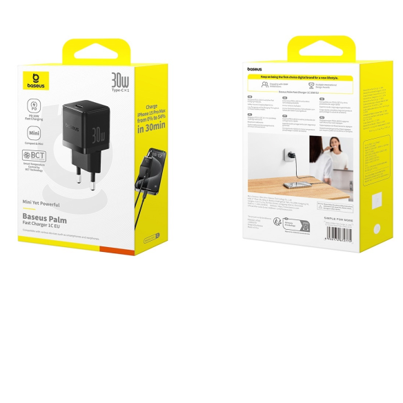 Baseus Palm | Szybka Ładowarka Sieciowa USB-C 30W PD QC