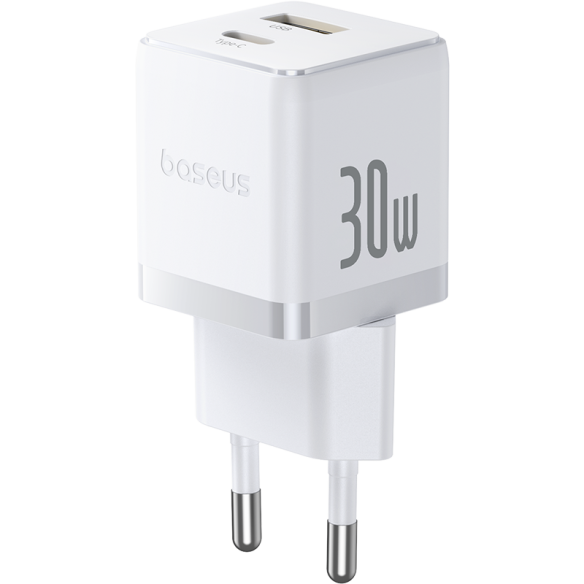 Baseus Palm Szybka Ładowarka Sieciowa C+U 30W EU Moon White