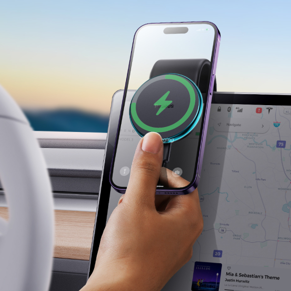 Baseus C02 Pro Series Uchwyt Z Bezprzewodowym Ładowaniem Cluster Black