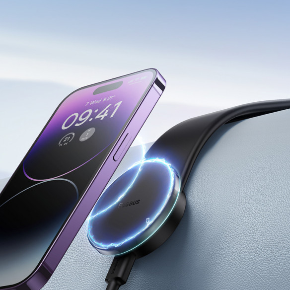 Baseus C02 Pro Series Uchwyt Z Bezprzewodowym Ładowaniem Cluster Black