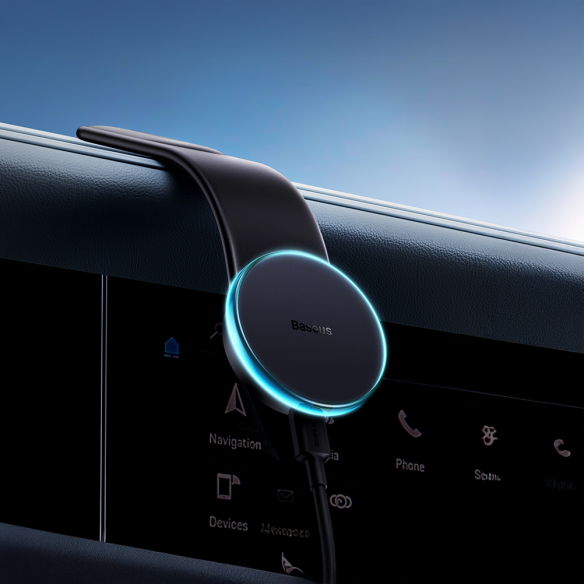 Baseus C02 Pro Series Uchwyt Z Bezprzewodowym Ładowaniem Cluster Black
