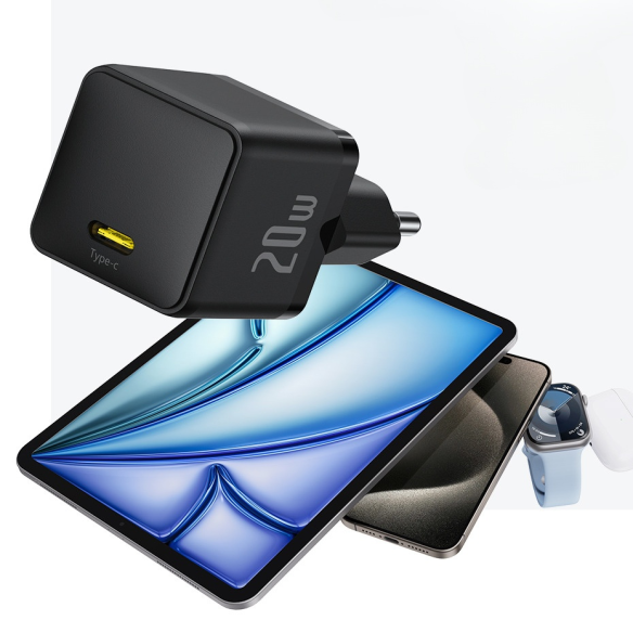 Baseus Palm Szybka Ładowarka Sieciowa 1C 20W EU Cluster Black