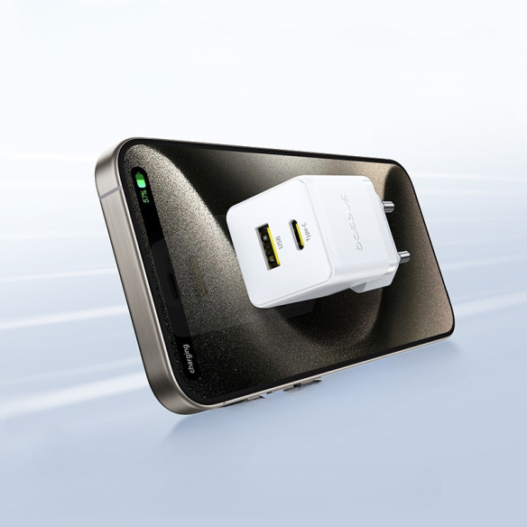 Baseus Palm Szybka Ładowarka Sieciowa C+U 20W EU Moon White