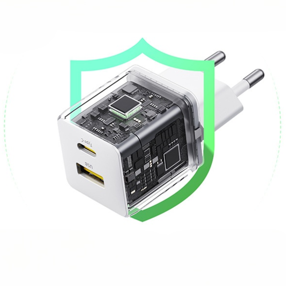 Baseus Palm Szybka Ładowarka Sieciowa C+U 20W EU Moon White