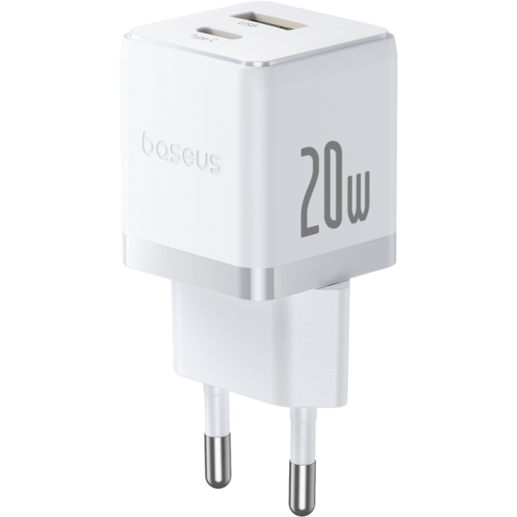 Baseus Palm Szybka Ładowarka Sieciowa C+U 20W EU Moon White