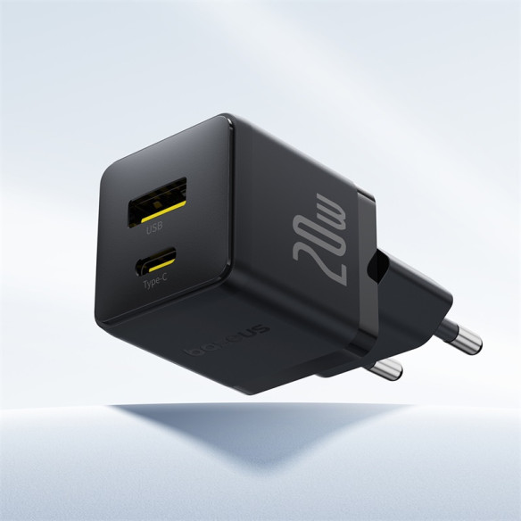 Baseus Palm |  Szybka Ładowarka Sieciowa, Zasilacz USB-C USB-A PD 20W