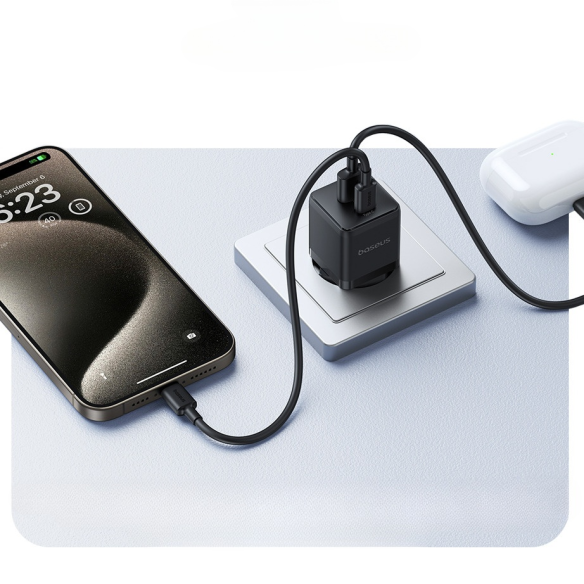Baseus Palm |  Szybka Ładowarka Sieciowa, Zasilacz USB-C USB-A PD 20W