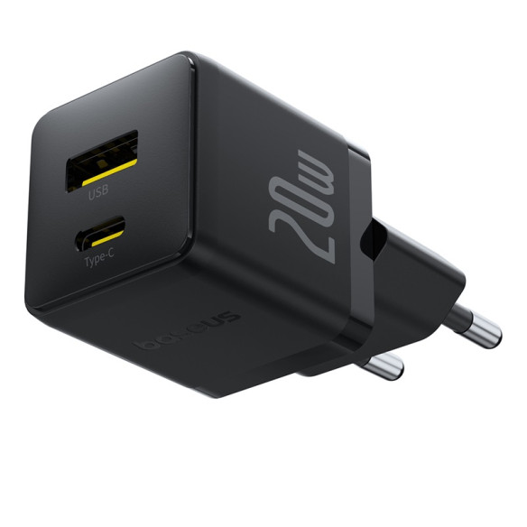 Baseus Palm |  Szybka Ładowarka Sieciowa, Zasilacz USB-C USB-A PD 20W