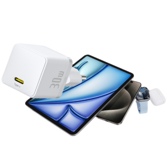 Baseus Palm Szybka Ładowarka Sieciowa 1C 30W EU Moon White