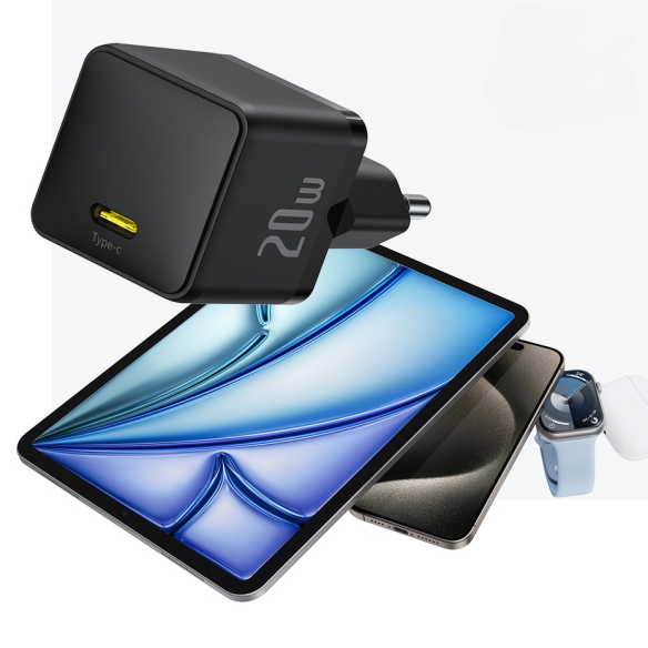 Baseus Palm Szybka Ładowarka Sieciowa 1C 20W EU Cluster Black