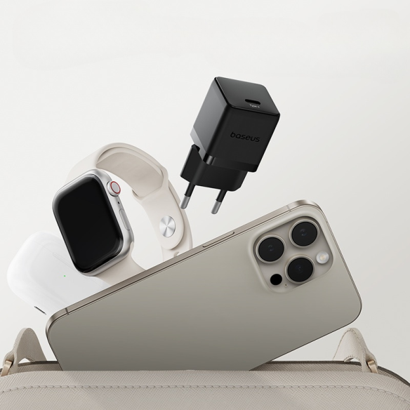 Baseus Palm Szybka Ładowarka Sieciowa 1C 20W EU Cluster Black