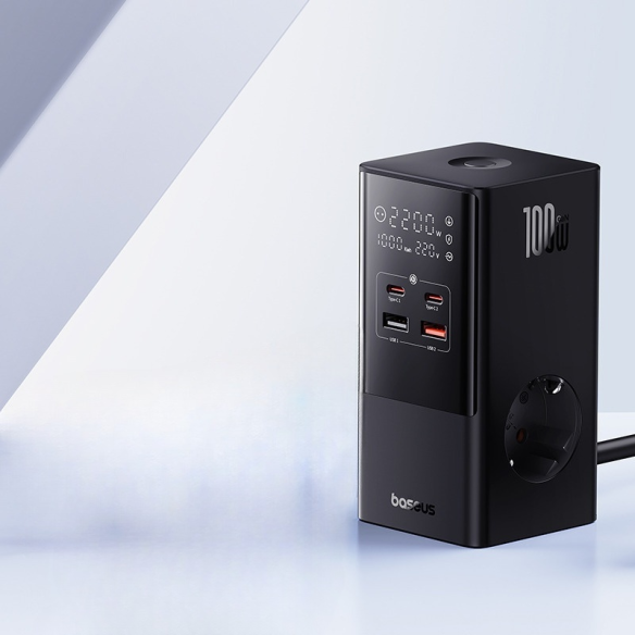 Baseus PowerCombo Listwa Zasilająca 1.5m EU Cluster Black