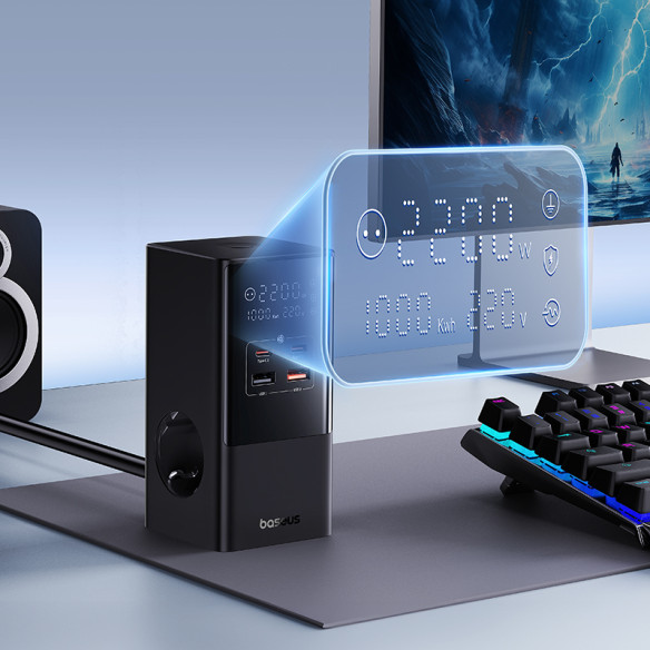 Baseus PowerCombo Listwa Zasilająca 1.5m EU Cluster Black