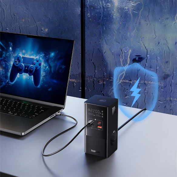 Baseus PowerCombo Listwa Zasilająca 1.5m EU Cluster Black