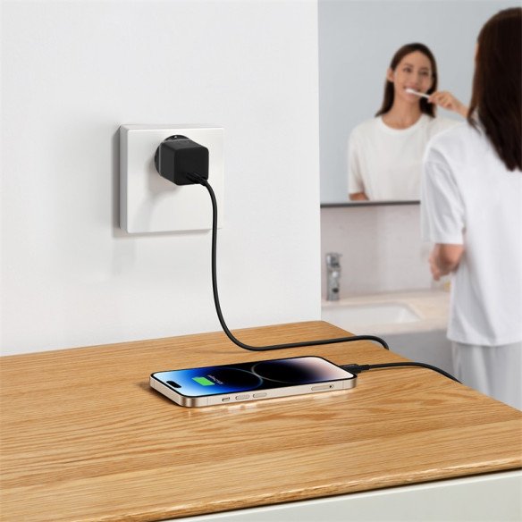 Baseus GaN5 Szybka Ładowarka Sieciowa Mini 1C 20W EU Cluster Black