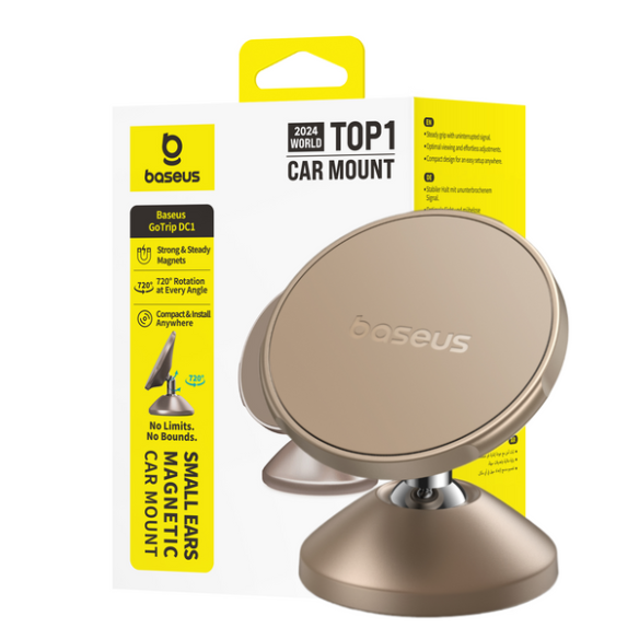 Baseus GoTrip DC1 Small Ears Magnetyczny Uchwyt Samochodowy (Vertical type) Stellar Gold