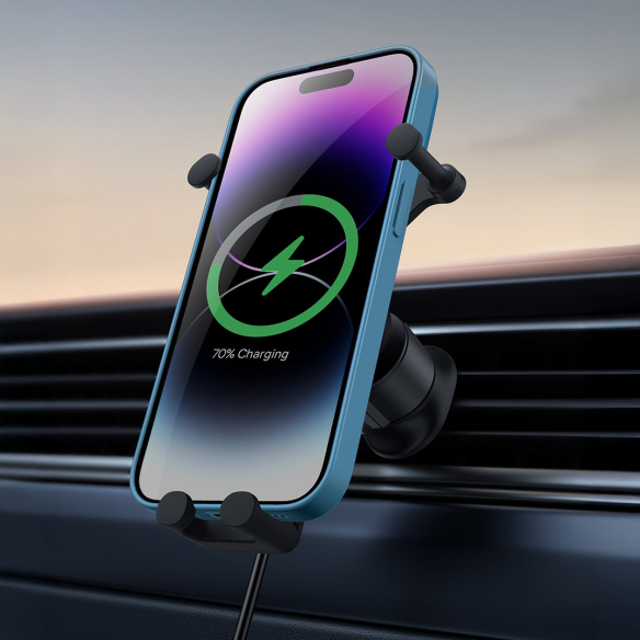 Baseus Stable Gravitional | Uchwyt samochodowy z ładowaniem bezprzewodowym Qi 15W do kratki nawiewu
