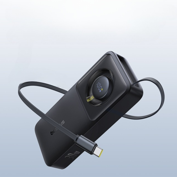 Baseus Free2Pull Power Bank with Retractable Cable 10000mAh 30W Cosmic Black