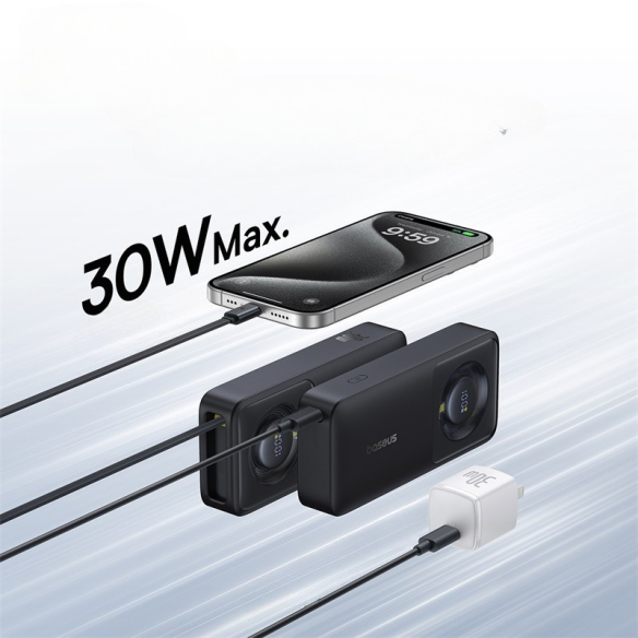 Baseus Free2Pull Power Bank with Retractable Cable 10000mAh 30W Cosmic Black