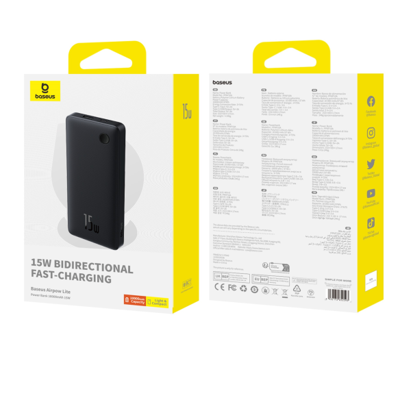 Airpow Lite Power Bank 10000mAh 15W Cosmic Black 