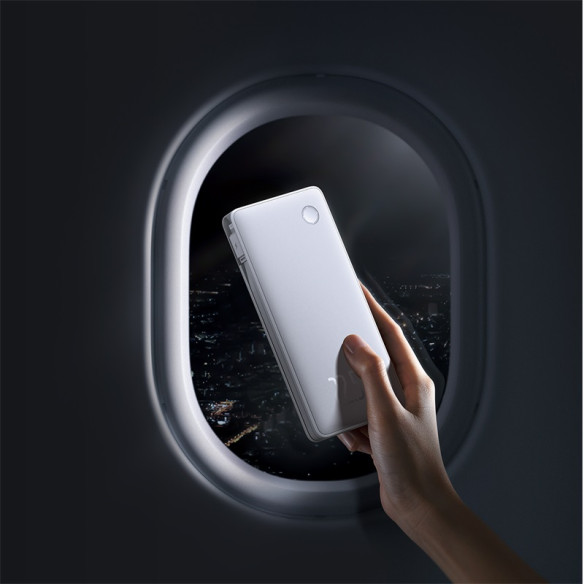 Baseus Airpow Lite Power Bank 10000mAh 22.5W Dual-Cable Moon White