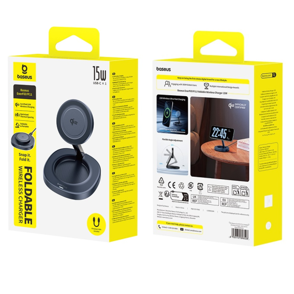 Baseus EnerFill FF11 Foldable Ładowarka Bezprzewodowa 15W Cosmic Black