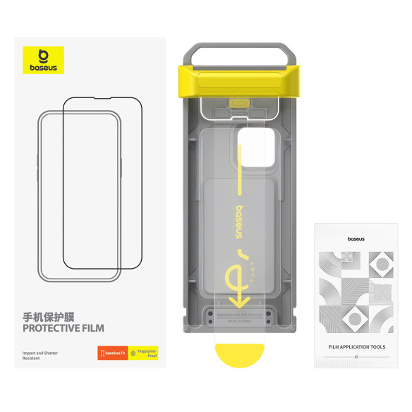 Baseus Full-View 3D HD Hot-Bending Szkło Hartowane iP 16 Pro Max Clear