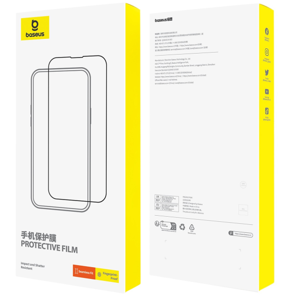 Baseus Full-View 3D HD Hot-Bending Szkło Hatowane iP 16 Pro Clear