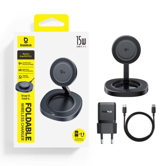 Baseus EnerFill FF11 Foldable Wireless Charger 15W Cosmic Black 