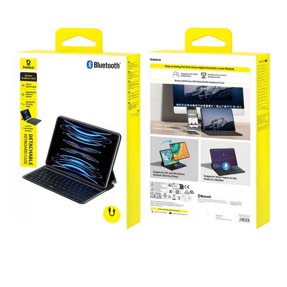 Baseus Brilliance KA3 Detachable Keyboard Case for Pad Pro 11" (2018/2020/2021/2022)Cosmic Black