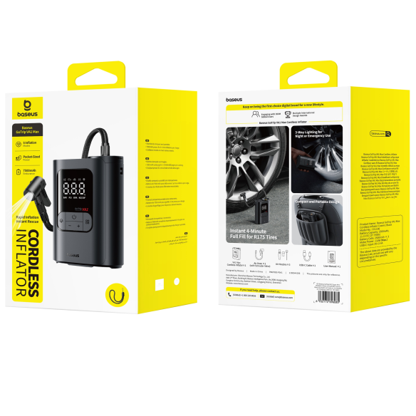 Baseus GoTrip VA1 Super Mini Kompresor 22-Cylinder Cosmic Black	