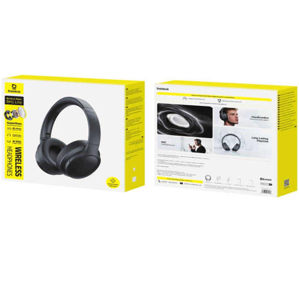 Baseus Bass BH1 Lite Słuchawki Bezprzewodowe Cosmic Black