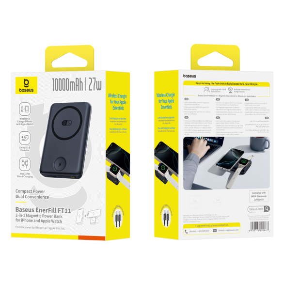 OS-Baseus EnerFill FT11 Power Bank Z Ładowaniem Indukcyjnym 10000mAh 27W Cosmic Black